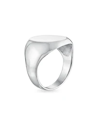 Bling Jewelry Basic Simple Initial Monogram Sterling Silver Ring Oval Signet Design