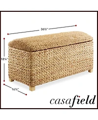 Casafield 36" Storage Trunk with Curved Lid, Safety Hinge