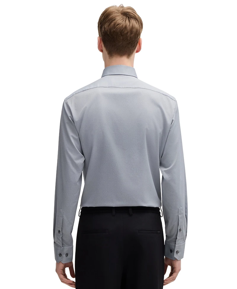 Boss by Hugo Men's Structured Stretch Regular-Fit Dress Shirt