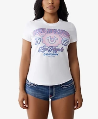 True Religion Women's Crystal Tr Crew Neck T-Shirt