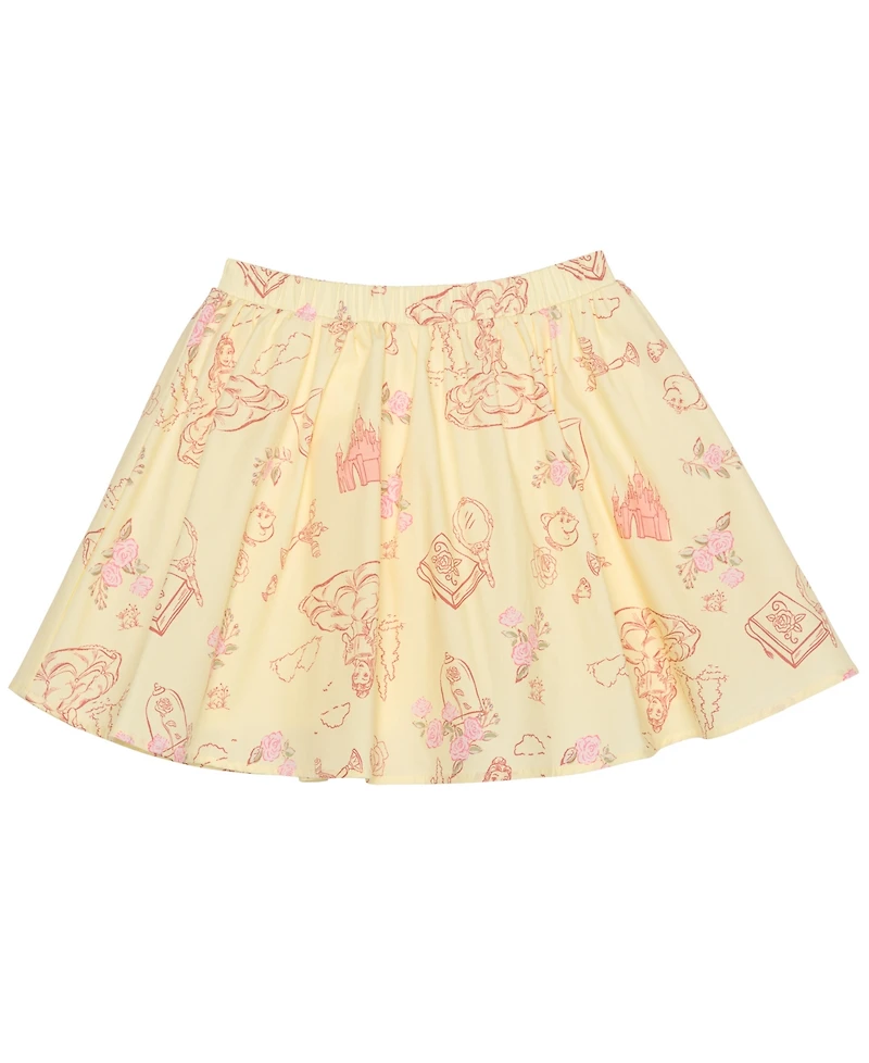 Disney Toddler and Little Girls 2-Piece Belle's Day Short Sleeve Top Skirt Set