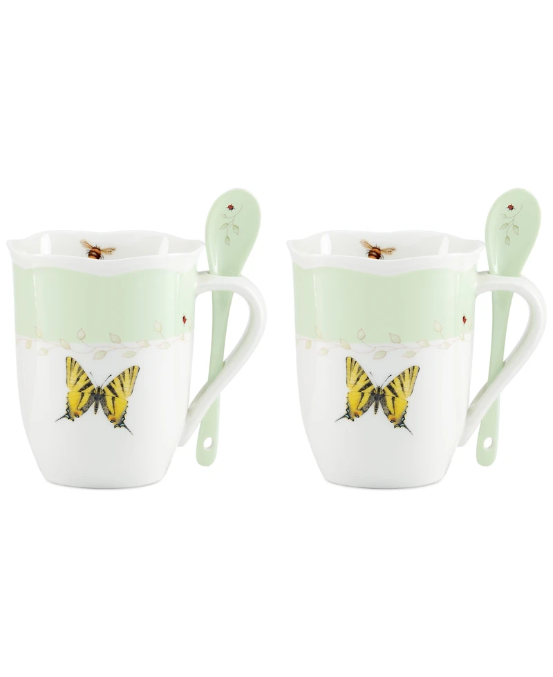 Lenox Butterfly Meadow Mug with Spoon, Set of 8, Exclusively at Macy's