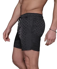 Karl Lagerfeld Paris Men's Euro Volley Jacquard 5" Swimsuit