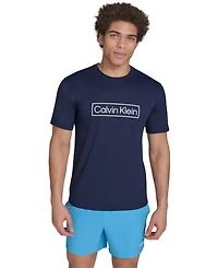Calvin Klein Men's Logo Short-Sleeve Swim Rash Guard