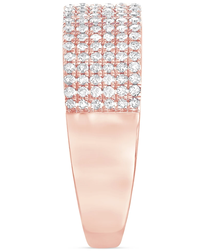 Diamond Pave Multirow Band (1/2 ct. t.w.) in 14k Rose Gold
