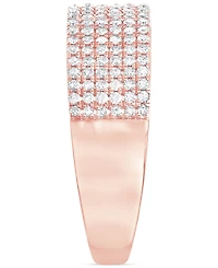 Diamond Pave Multirow Band (1/2 ct. t.w.) in 14k Rose Gold