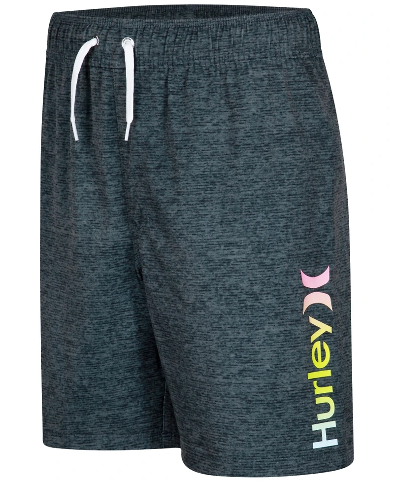 Hurley Big Boys Printed Heathered Pull-On Swim Trunks
