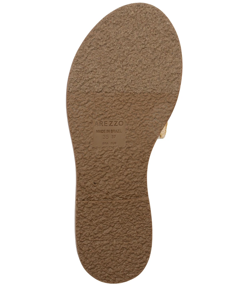 Arezzo Women's Dana Round Toe Flat Sandals