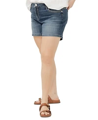 Silver Jeans Co. Plus Elyse Mid-Rise Comfort-Fit Denim Shorts