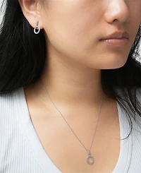 2-Pc. Set Diamond Oval Pendant Necklace & Matching Drop Earrings (1/6 ct. t.w.) in Sterling Silver, Exclusively at Macy's