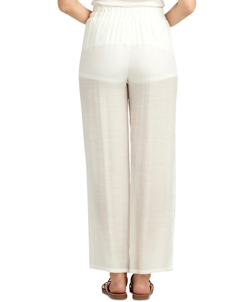 Bcx Juniors' High-Rise Tie-Front Gauze Pants