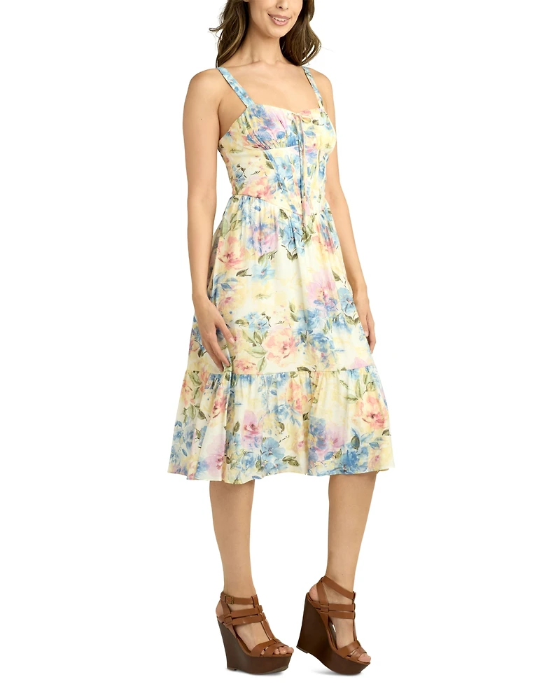 Bcx Juniors' Sleeveless Floral Sweetheart Dress