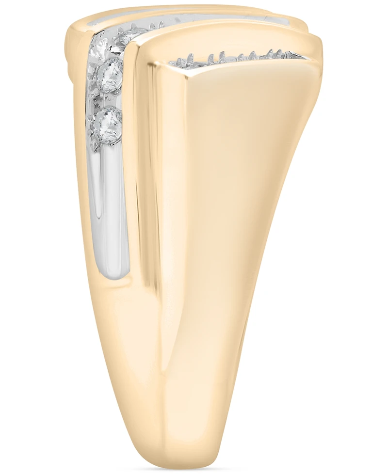 Men's Diamond Diagonal Multi-Row Ring (1 ct. t.w) in 10k Gold