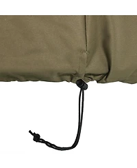 Outdoor Heavy-Duty Weather-Resistant Pvc and 300D Polyester Round Fire Pit Cover with Drawstring and Toggle Closure