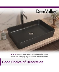 DeerValley 20" x 13'' Rectangular Vitreous China Vessel Bathroom Sink
