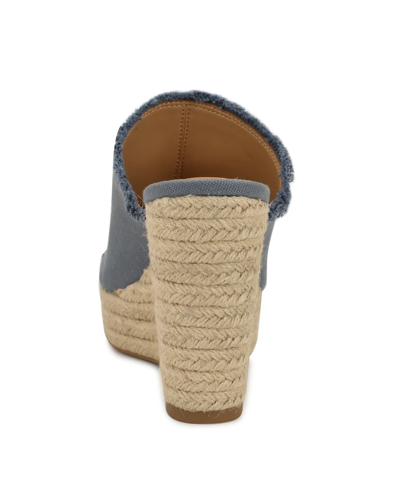 Nine West Women's Baja Slip-On Espadrille Wedge Sandals
