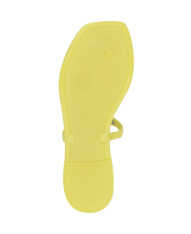 Nine West Women's Dacota T-Strap Square Toe Flat Sandals