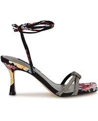 Nine West Women's Raqchel Embellished Lace Up Dress Sandals