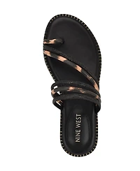 Nine West Women's Dashin Embellished Strappy Flat Sandals
