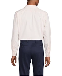 Lands' End Men's Pattern No Iron Supima Pinpoint Straight Collar Dress Shirt