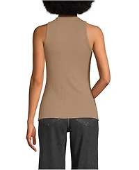 Lands' End Women's Drapey Rib Fitted Tank Top