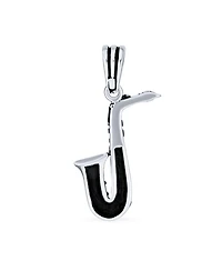 Bling Jewelry Classic Saxophone Instrument Pendant Necklace Musician or Jazz Lover Silver Chain