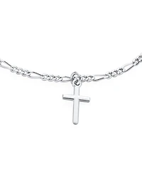 Bling Jewelry Religious Multi Charm Dangling Cross Bracelet .925 Sterling Silver 7"