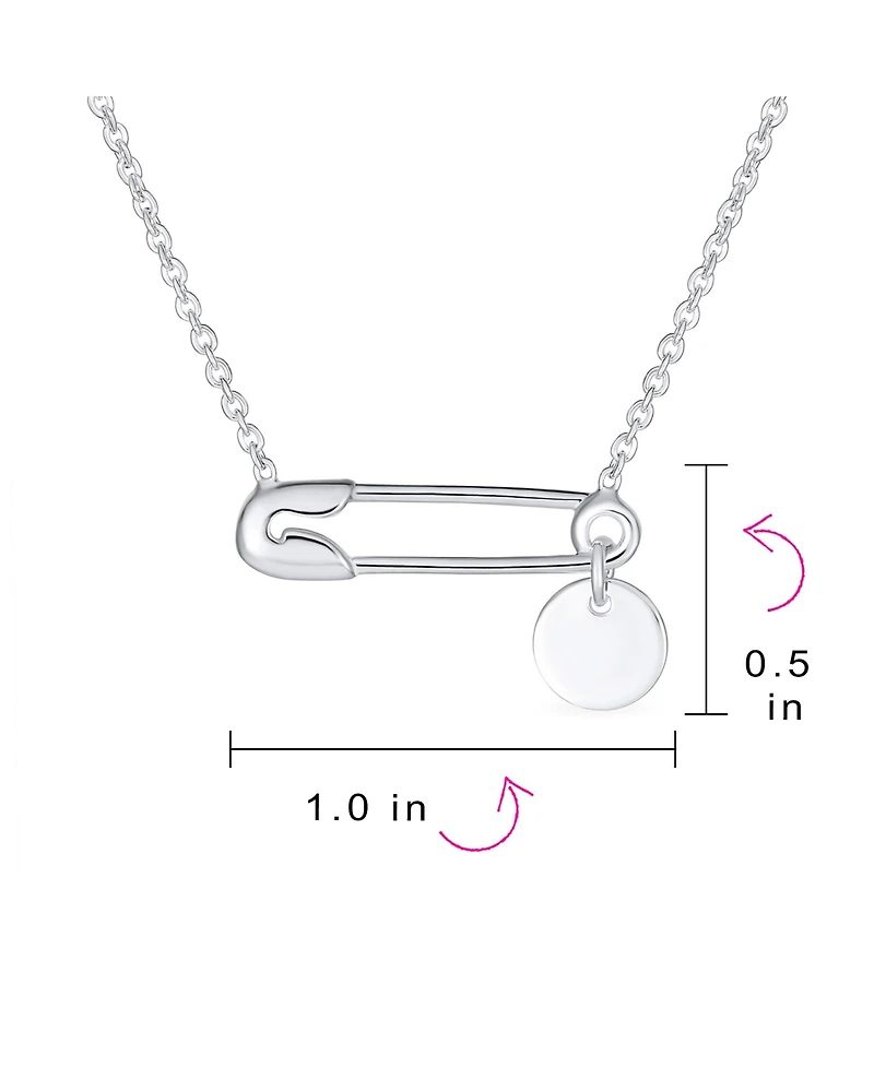 Bling Jewelry Script Alphabet A-z Solidarity Pendant Necklace Sterling Silver Safety Pin Design