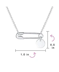 Bling Jewelry Script Alphabet A-z Solidarity Pendant Necklace Sterling Silver Safety Pin Design