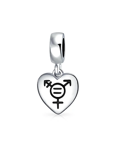 Bling Jewelry Heart Dangle Charm Bead Sterling Silver European Bracelet