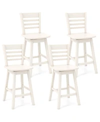 4 Pcs 24.5" Counter Height Bar Chairs Swivel Bar Stools with Hollow Backrest