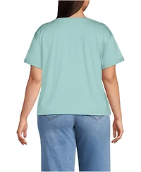 Lands' End Plus Oversized Supima Short Sleeve Crew Neck T-Shirt