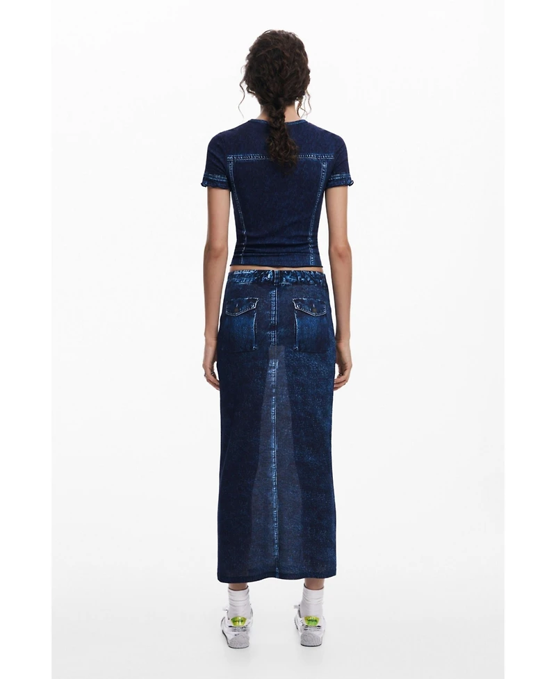Desigual Women's Denim effect T-shirt