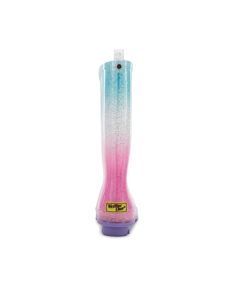 Western Chief Little Girls Youth Glitter Tall Rain Boot