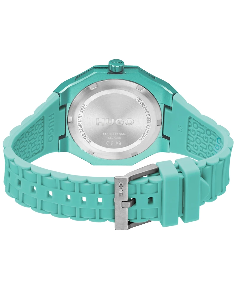 Hugo Boss Men's Grail Light Quartz Green Silicone Watch, 42mm