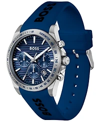 Hugo Boss Men's Strike Quartz Chronograph Blue Silicone Watch, 41mm