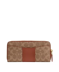 Coach Essential Signature Canvas Slim Accordion Zip Wallet