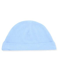 Max & Olivia Baby Boys 2-Piece Rib Footie and Hat Set