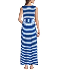 Lands' End Women's Cotton Modal Sleeveless Tie Waist Maxi Dress