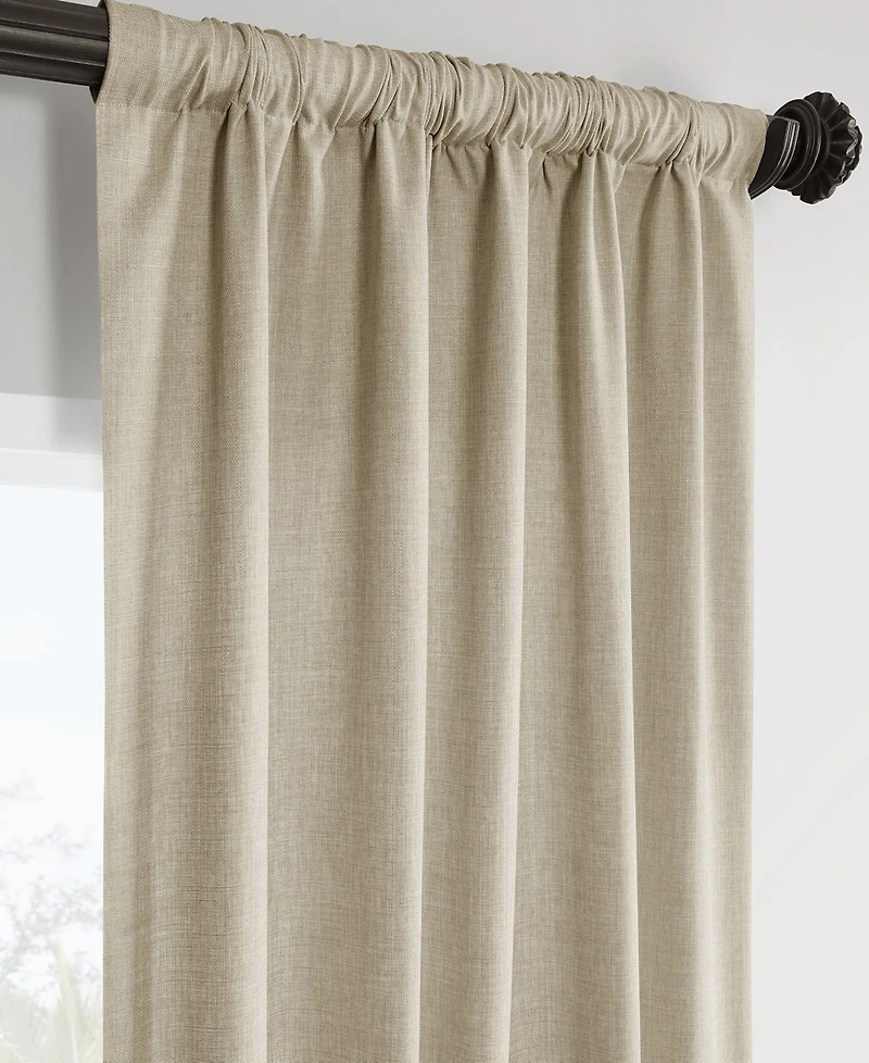 Half Price Drapes Sepia Tan Italian Faux Linen Room Darkening Curtain