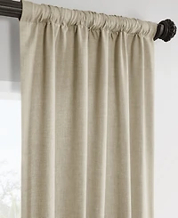 Half Price Drapes Sepia Tan Italian Faux Linen Room Darkening Curtain