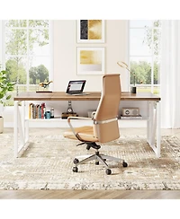 Tribesigns 63 inches Computer Desk with Bottom Storage Shelf Home Office Writing Table for Workstation, Cabinet not Included