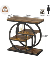 Tribesigns End Table, 4-Tier Narrow Side Table with Storage Shelves, Industrial Bedside for Bedroom, Wood Small Sofa
