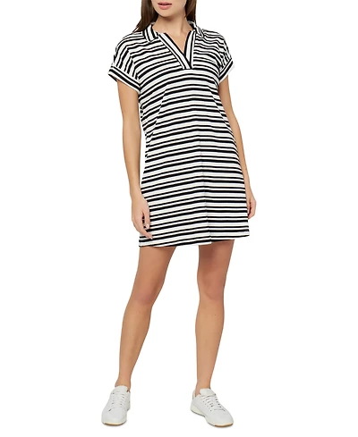Three Dots Women's Koda Cotton Collared Mini Dress