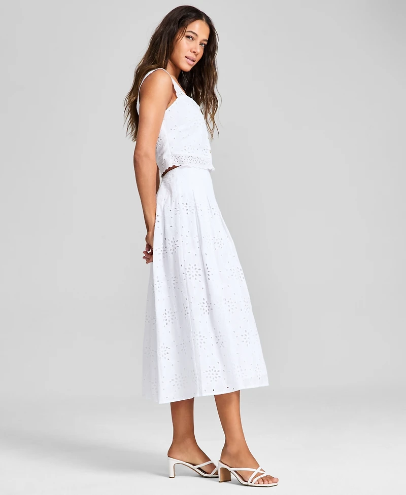 And Now This Women's Cotton Eyelet Midi Skirt, Exclusively at Macy's