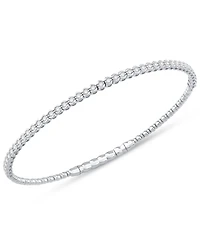 Diamond Half Bezel Flexible Bangle Bracelet (1/2 ct. t.w.) in 10k White Gold