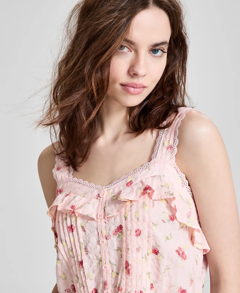 And Now This Women's Wide-Strap Ruffle-Trim Top, Exclusively at Macy's