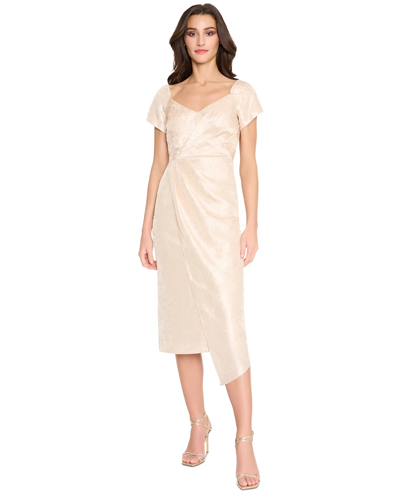 Tahari Women's Sweetheart-Neck Asymmetric-Hem Midi Dress