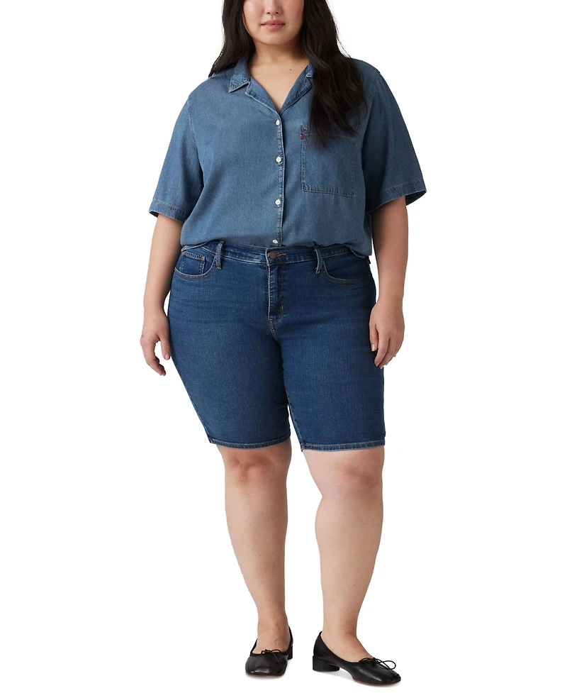 Levi's Plus Mid-Rise Shaping Bermuda Shorts