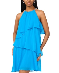 Msk Women's Embellished-Strap Halter Tiered Dress
